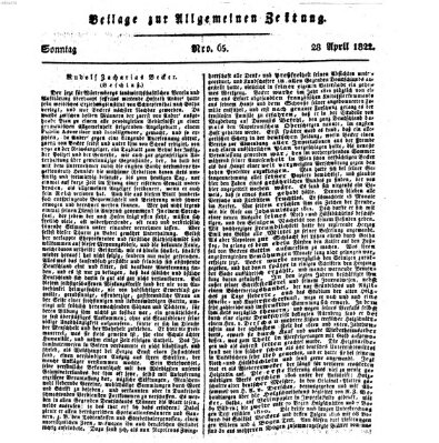 Allgemeine Zeitung Sonntag 28. April 1822