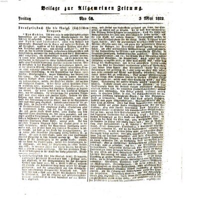 Allgemeine Zeitung Freitag 3. Mai 1822