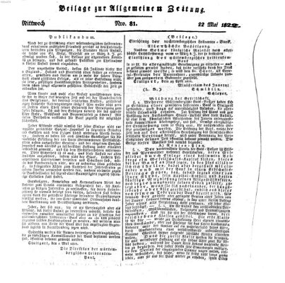 Allgemeine Zeitung Mittwoch 22. Mai 1822