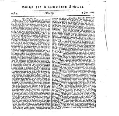 Allgemeine Zeitung Dienstag 4. Juni 1822