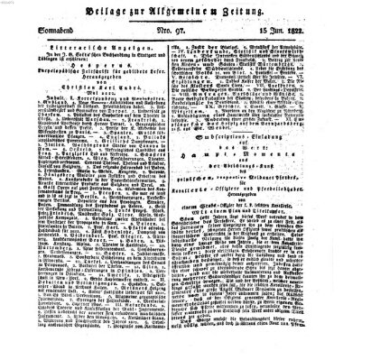 Allgemeine Zeitung Samstag 15. Juni 1822