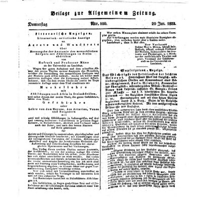 Allgemeine Zeitung Donnerstag 20. Juni 1822