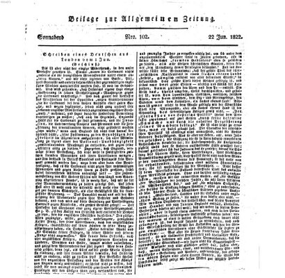 Allgemeine Zeitung Samstag 22. Juni 1822