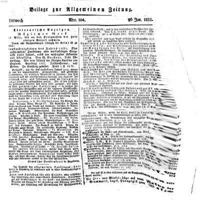 Allgemeine Zeitung Mittwoch 26. Juni 1822