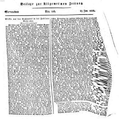 Allgemeine Zeitung Samstag 29. Juni 1822