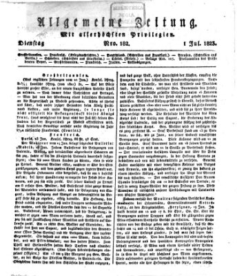 Allgemeine Zeitung Dienstag 1. Juli 1823