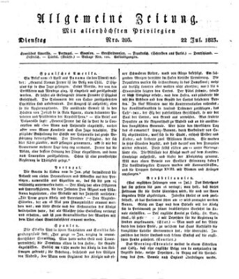 Allgemeine Zeitung Dienstag 22. Juli 1823