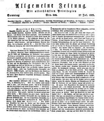 Allgemeine Zeitung Sonntag 27. Juli 1823