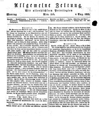 Allgemeine Zeitung Montag 4. August 1823