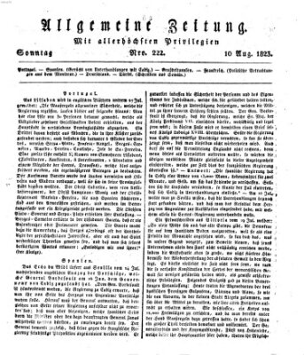 Allgemeine Zeitung Sonntag 10. August 1823