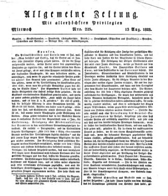 Allgemeine Zeitung Mittwoch 13. August 1823