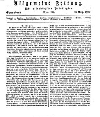 Allgemeine Zeitung Samstag 16. August 1823