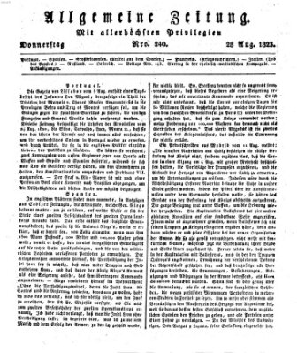 Allgemeine Zeitung Donnerstag 28. August 1823