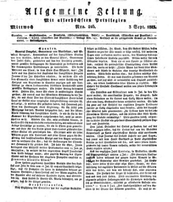 Allgemeine Zeitung Mittwoch 3. September 1823