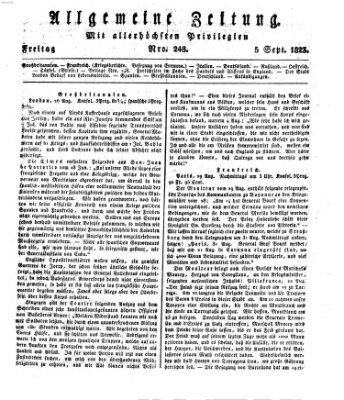 Allgemeine Zeitung Freitag 5. September 1823