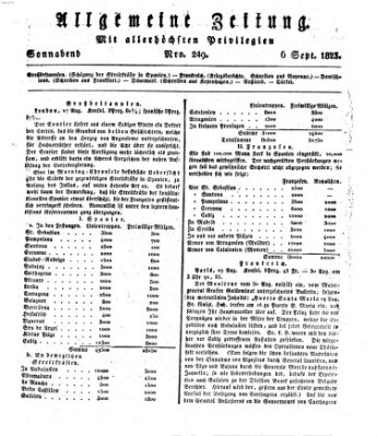 Allgemeine Zeitung Samstag 6. September 1823