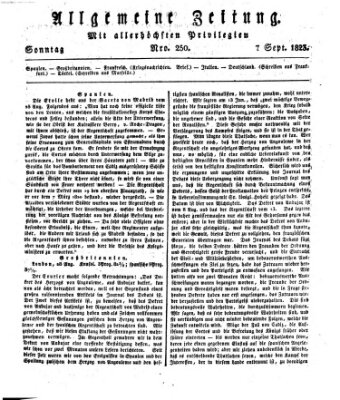 Allgemeine Zeitung Sonntag 7. September 1823