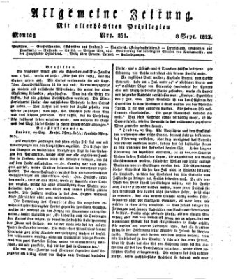 Allgemeine Zeitung Montag 8. September 1823