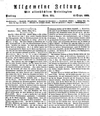 Allgemeine Zeitung Freitag 12. September 1823