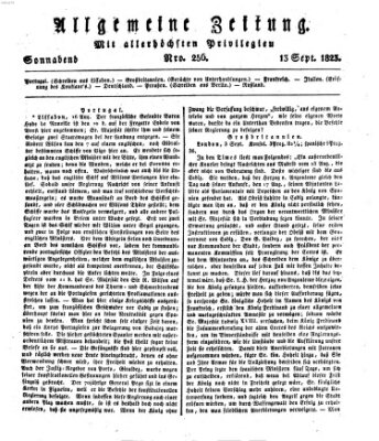 Allgemeine Zeitung Samstag 13. September 1823