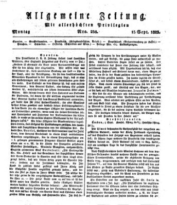 Allgemeine Zeitung Montag 15. September 1823