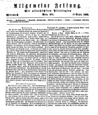 Allgemeine Zeitung Mittwoch 17. September 1823