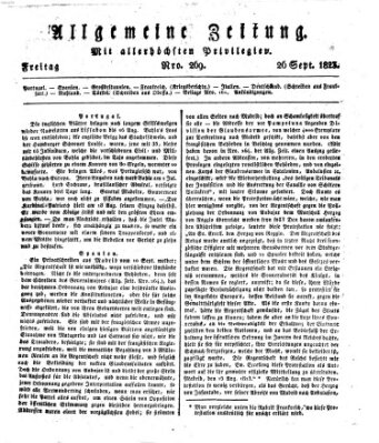 Allgemeine Zeitung Freitag 26. September 1823