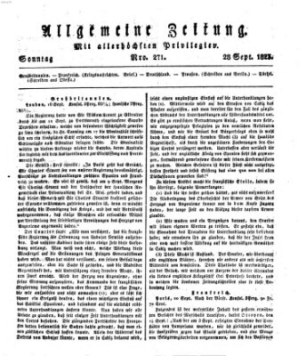 Allgemeine Zeitung Sonntag 28. September 1823