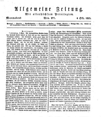 Allgemeine Zeitung Samstag 4. Oktober 1823