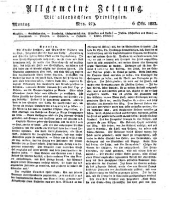 Allgemeine Zeitung Montag 6. Oktober 1823