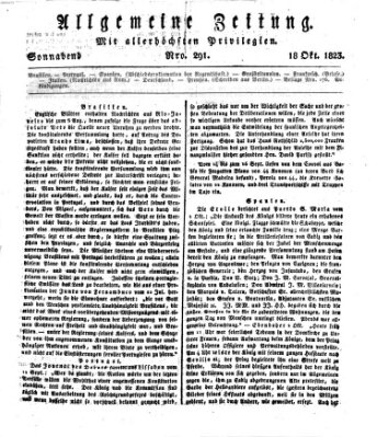 Allgemeine Zeitung Samstag 18. Oktober 1823