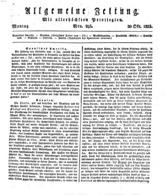 Allgemeine Zeitung Montag 20. Oktober 1823