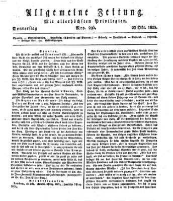 Allgemeine Zeitung Donnerstag 23. Oktober 1823