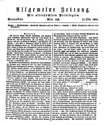 Allgemeine Zeitung Samstag 25. Oktober 1823