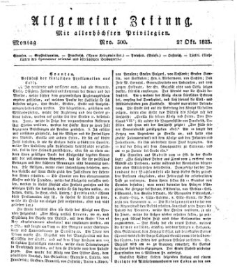 Allgemeine Zeitung Montag 27. Oktober 1823