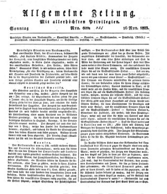 Allgemeine Zeitung Sonntag 16. November 1823