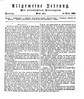 Allgemeine Zeitung Freitag 21. November 1823