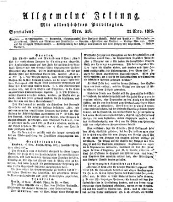 Allgemeine Zeitung Samstag 22. November 1823