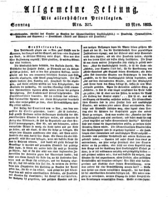 Allgemeine Zeitung Sonntag 23. November 1823