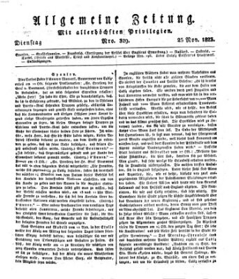 Allgemeine Zeitung Dienstag 25. November 1823