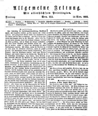 Allgemeine Zeitung Freitag 28. November 1823