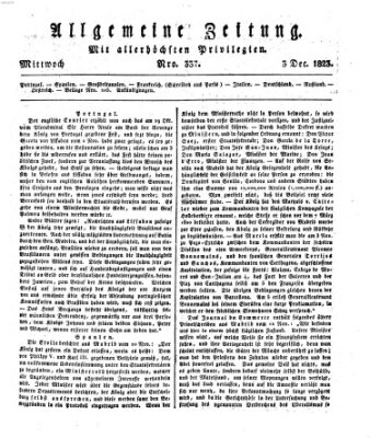 Allgemeine Zeitung Mittwoch 3. Dezember 1823