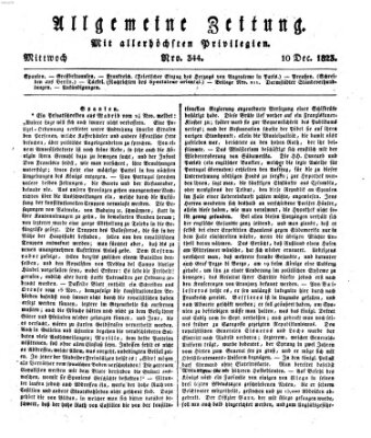 Allgemeine Zeitung Mittwoch 10. Dezember 1823