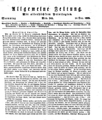 Allgemeine Zeitung Sonntag 14. Dezember 1823