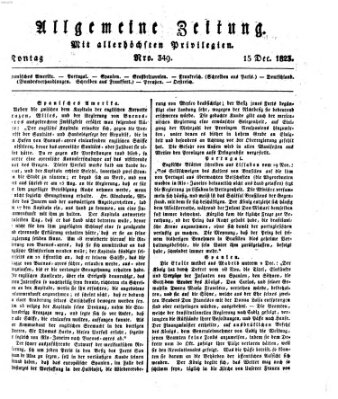 Allgemeine Zeitung Montag 15. Dezember 1823