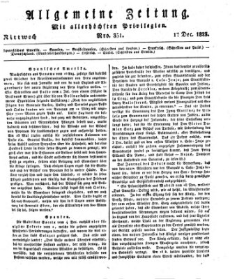 Allgemeine Zeitung Mittwoch 17. Dezember 1823