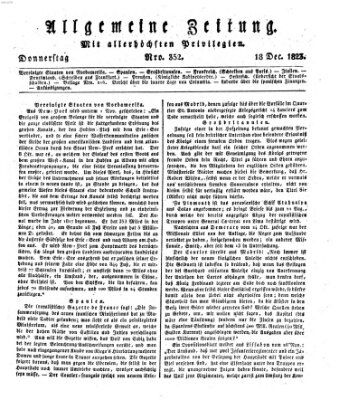 Allgemeine Zeitung Donnerstag 18. Dezember 1823