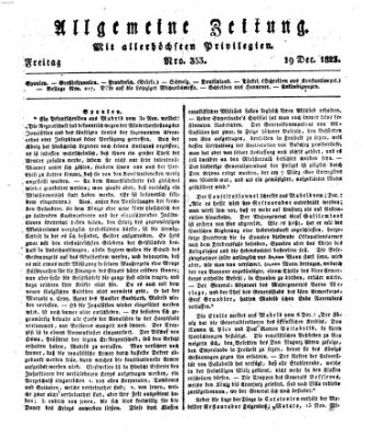 Allgemeine Zeitung Freitag 19. Dezember 1823