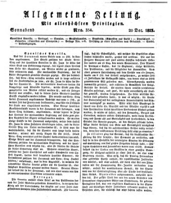 Allgemeine Zeitung Samstag 20. Dezember 1823