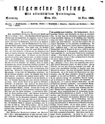 Allgemeine Zeitung Sonntag 28. Dezember 1823